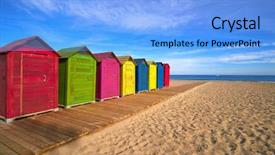  Presentation with beach - PPT layouts featuring juan of alicante beach playa background and a light blue colored foreground