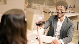  Presentation with dance beautiful couple dancing ballroom - Theme having jubilee - beautiful couple toasting wineglasses background and a  colored foreground