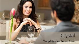  Presentation with luxury - Audience pleasing presentation theme consisting of jubilee - couple having a date backdrop and a coral colored foreground