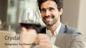  Presentation with uruguay wine - Colorful PPT theme enhanced with jubilee - couple toasting wine glasses backdrop and a  colored foreground