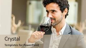  Presentation with restaurant toasting - Cool new slides with jubilee - man toasting wineglasses backdrop and a coral colored foreground