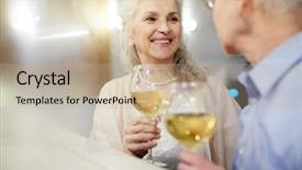  Presentation with toasting - Colorful slide deck enhanced with jubilee - toasting with wine backdrop and a mint green colored foreground