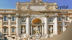  Presentation with compass italy - Slides with jubilee - trevi fountain in rome italy background and a coral colored foreground