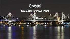  Presentation with london at night - Beautiful theme featuring jubilee bridge in london backdrop and a dark gray colored foreground