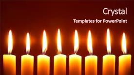  Presentation with eight - Slide deck enhanced with hanuka - eight alight candles close-up background and a wine colored foreground