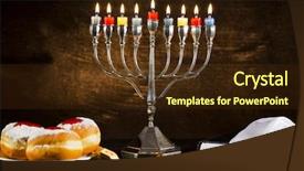  Presentation with torah - Beautiful slides featuring candelabra with burning candles tora backdrop and a tawny brown colored foreground