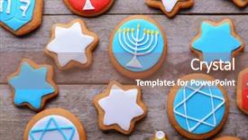  Presentation with hanukkah - Beautiful slide deck featuring judah - tasty glazed cookies for hanukkah backdrop and a violet colored foreground