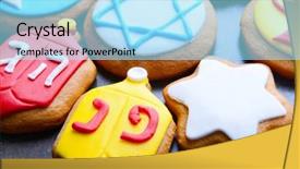  Presentation with hanukkah - Presentation theme featuring israel star - tasty glazed cookies for hanukkah background and a arctic colored foreground