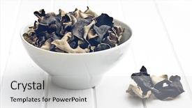  Presentation with fungus - Audience pleasing slides consisting of judas - dried chinese black fungus jelly backdrop and a light gray colored foreground