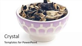  Presentation with fungus - Audience pleasing PPT theme consisting of judas - dried chinese black fungus jelly backdrop and a  colored foreground