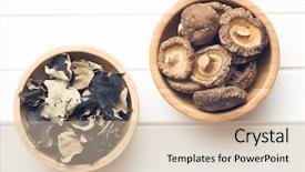  Presentation with grain in ear - Presentation featuring judas - jelly ear and shiitake mushrooms background and a  colored foreground