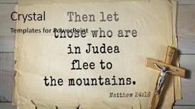  Presentation with bible verses - Presentation having judea flee to the mountain background and a mint green colored foreground
