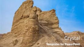  Presentation with misty - Amazing slide set having judean-desert-ancient-ruined-mountains backdrop and a coral colored foreground