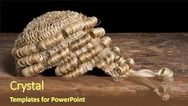  Presentation with antique - PPT layouts enhanced with lawyer judge - genuine horsehair barrister's wig background and a tawny brown colored foreground