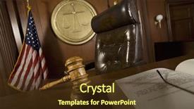  Presentation with courtroom - Colorful presentation theme enhanced with mallet on table in courtroom backdrop and a tawny brown colored foreground