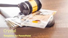  Presentation with gavel - PPT layouts having judge-gavel-and-british-pound and a coral colored foreground