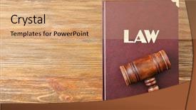  Presentation with judge - Colorful PPT theme enhanced with judge gavel and law book backdrop and a coral colored foreground