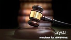  Presentation with court gavel - Slide deck having judge-gavel-and-law-books background and a tawny brown colored foreground