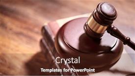  Presentation with court gavel - Slide set with judge-gavel-and-law-books background and a tawny brown colored foreground