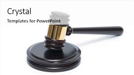  Presentation with judge gavel or law hammer - Beautiful slide set featuring judge gavel and soundboard isolated backdrop and a  colored foreground