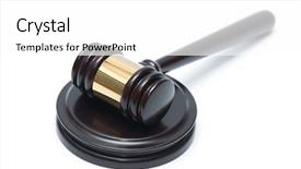  Presentation with judge gavel or law hammer - PPT theme having judge gavel and soundboard isolated background and a white colored foreground