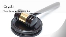  Presentation with judge gavel or law mallet - Cool new PPT layouts with judge gavel and soundboard isolated backdrop and a white colored foreground