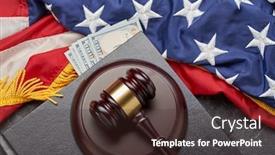 Presentation with american flag - Presentation theme featuring judge-gavel-banknotes-on-background background and a tawny brown colored foreground