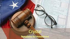  Presentation with american flag - Audience pleasing PPT layouts consisting of judge gavel eyeglasses and tax backdrop and a tawny brown colored foreground