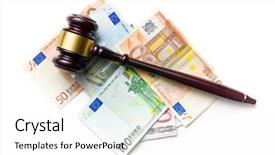  Presentation with bill rights - Beautiful PPT theme featuring judge gavel on euro bill backdrop and a white colored foreground