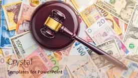  Presentation with gavel - Theme consisting of judge-gavel-on-the-various and a coral colored foreground