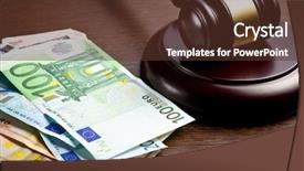  Presentation with bill rights - Amazing presentation design having judge gavel with euro bills backdrop and a tawny brown colored foreground