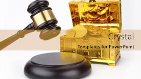  Presentation with white gold - Presentation theme consisting of judge-gavel-with-pile background and a gold colored foreground
