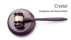  Presentation with judge - Presentation theme featuring judge hammer on isolated background background and a  colored foreground