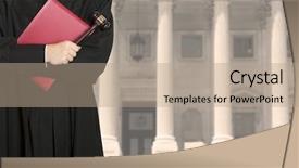  Presentation with judge - Slide deck featuring judge hammer with a judge background and a coral colored foreground