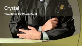  Presentation with litigation - Presentation theme with judge holding a hammer background and a  colored foreground
