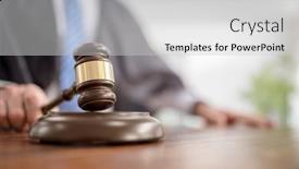  Presentation with court gavel - Slides enhanced with judge-holding-gavel-in-court background and a light gray colored foreground