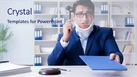  Presentation with medical concept - Amazing theme having judge in medical insurance concept backdrop and a sky blue colored foreground