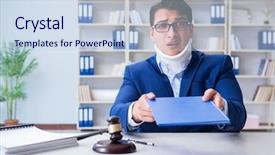  Presentation with medical concept - Presentation design having judge in medical insurance concept background and a sky blue colored foreground