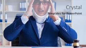  Presentation with medical concept - Colorful presentation design enhanced with judge-in-medical-insurance-concept backdrop and a light blue colored foreground