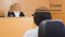  Presentation with lawyer - Colorful presentation theme enhanced with judge in the court room backdrop and a coral colored foreground