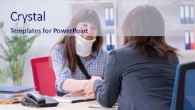  Presentation with education employee benefits - Amazing slide deck having judge medical - injured employee visiting lawyer backdrop and a sky blue colored foreground