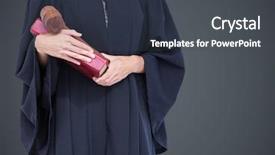 Presentation with judge - PPT theme with judge mid section with book background and a dark gray colored foreground