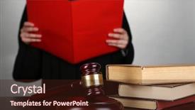  Presentation with verdict - Cool new slide deck with judge read verdict on grey background backdrop and a wine colored foreground