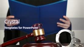  Presentation with verdict - Cool new PPT layouts with judge read verdict on grey background backdrop and a navy blue colored foreground