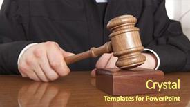  Presentation with judicial - Audience pleasing PPT theme consisting of judge referee hammer backdrop and a tawny brown colored foreground