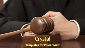  Presentation with judicial - Presentation design having judge referee hammer background and a tawny brown colored foreground
