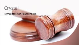  Presentation with courtroom - Beautiful presentation featuring judge's courtroom gavel on white background backdrop and a white colored foreground