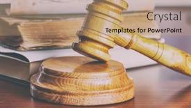  Presentation with judge - Colorful presentation theme enhanced with judge-s-gavel-and-old backdrop and a coral colored foreground
