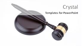  Presentation with gavel - Presentation design consisting of judge-s-gavel-isolated background and a white colored foreground