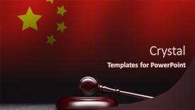  Presentation with china flag - Presentation theme with judge-s-gavel-on-background background and a wine colored foreground